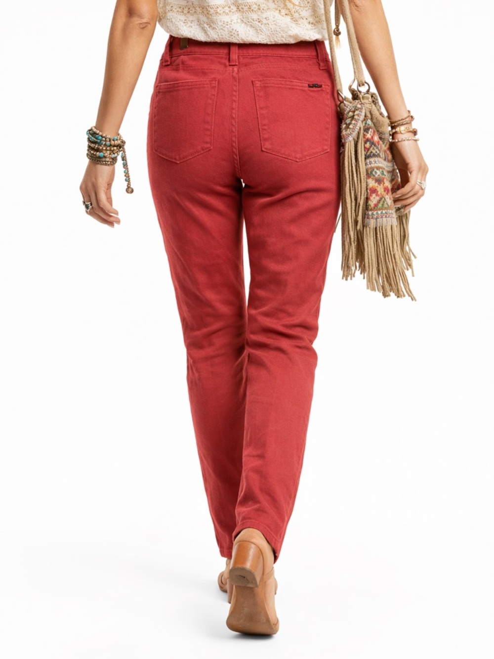 Lauren Ralph Lauren Womens Red Mid Rise Skinny Ankle Jeans Size 2